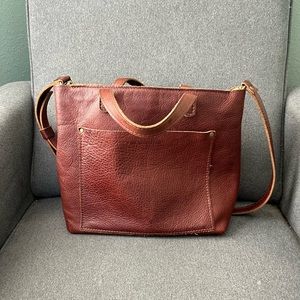 Portland Leather nutmeg medium crossbody tote